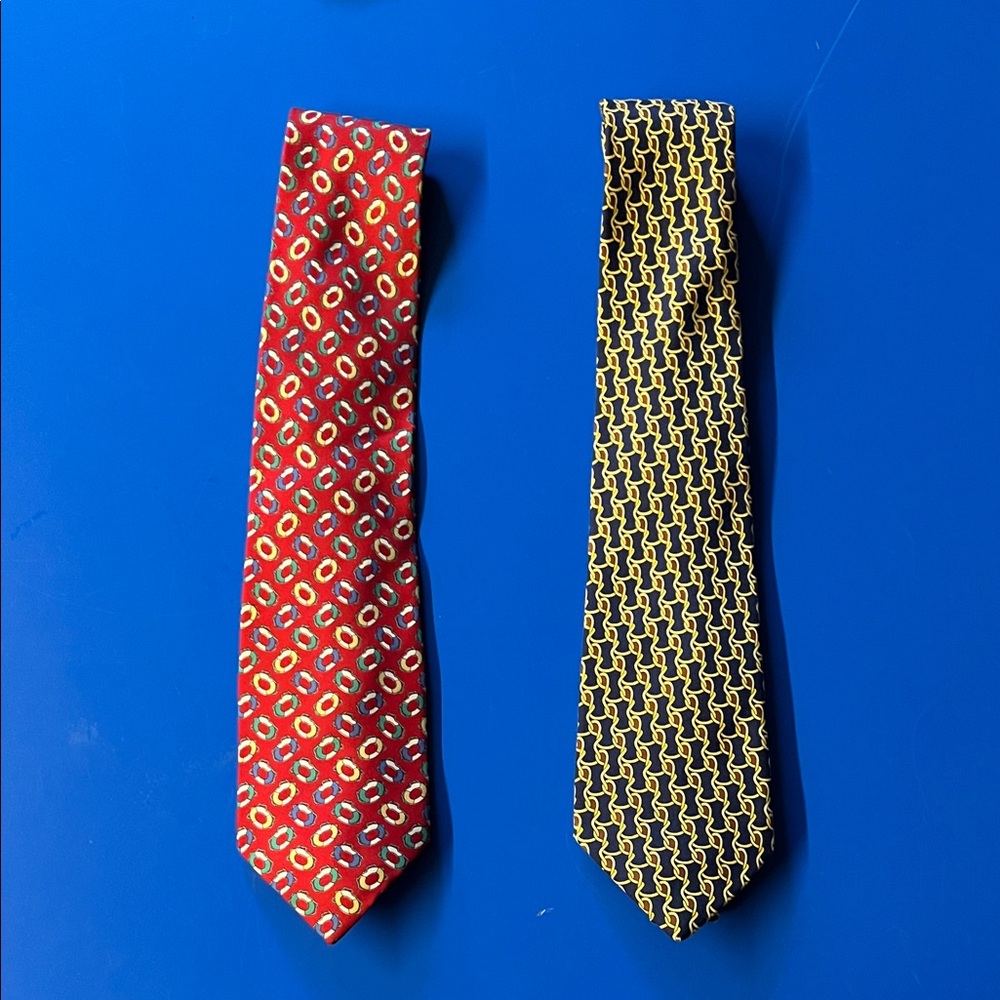 Stylish Red and Yellow Patterned Ties